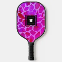 Purple and Pink Leopard Print Monogram  Pickleball Paddle