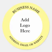 Add your Business Logo, Name and Website or Email Classic Round Sticker