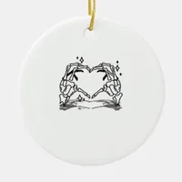 Skeleton Hand Heart Funny Design Style Ceramic Ornament
