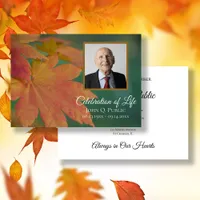 Fall Colored Leaves Celebration of Life Memorial Invitation