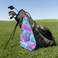 Magnificent hydrangea blossoms, personalizable    golf towel