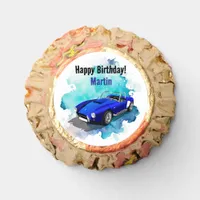 Classic Retro Blue Sports Car Birthday Adventure