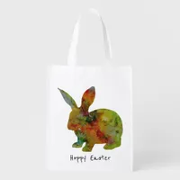 Pretty Watercolor Rabbit, Hoppy Easter Grocery Bag