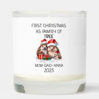 First Christmas Family of Tree Hedgehogs  Scented Candle