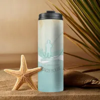 Beach House Nautical Fisherman Aqua Blue ID623 Thermal Tumbler