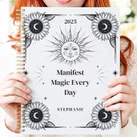 Mystical Sun and Moon Custom Name Manifestation  Planner