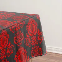 Elegant, Vintage, Victorian Damask Red Tablecloth