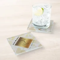 Elegant 3rd Leather Wedding Anniversary Glass Coaster