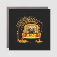 It’s Fall Y’all Goldendoodle Pumpkin Autumn Look Car Magnet