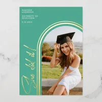 She Did It Arch | Photo Graduation Announcement