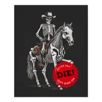 Spooky Horse-riding Skeleton Cowboy Poster