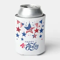 Happy 4th of July Hanging Stars ID1103 Can Cooler