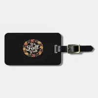 It’s Fall Y’all Halloween Bats Pumpkin Trendy Luggage Tag