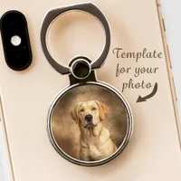 Yellow Labrador Retriever Dog Photo Template Phone Ring Stand
