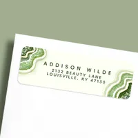 Emerald Green Glitter Agate Geode Luxe Address Label