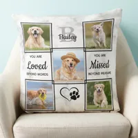 Pet Memorial Keepsake Pet Loss Dog Photo Collage Throw Pillow