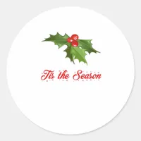 Merry Christmas Mistletoe Classic Round Sticker