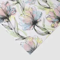 Abstract Alcohol Wash Pen and Ink Large Flowers Tissue Paper