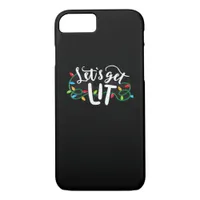 Christmas Funny Pajamas Let's Get Lit Christmas Cl iPhone 8/7 Case