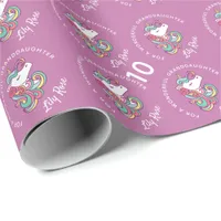 Pink Girly Floral Unicorn Magical  Wrapping Paper