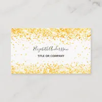 Gold white glitter elegant business card