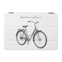 Elegant Bicycle Black White Minimal Personalized iPad Mini Cover