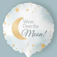 We're Over the Moon Blue Boy Baby Shower Balloon