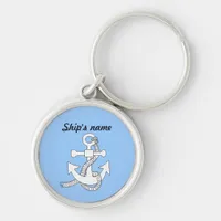 Keychain - Anchor and ship's name