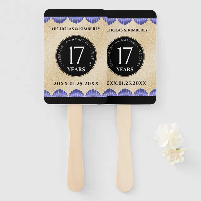 Elegant 17th Shells Wedding Anniversary Hand Fan