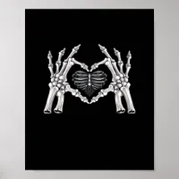 Skeleton Ribs Hand Heart Sign
