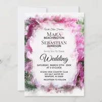 *~* Pink Peony Painting Artistic AR1 Wedding Invitation