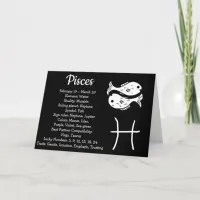 Happy Birthday Pisces Astrological Sign Card