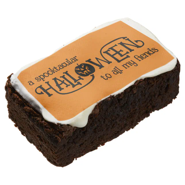 Spooktacular Orange Halloween Jack-o-Lantern Brownie