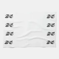 Kitchen Towel - Holly Leaves in Black and White