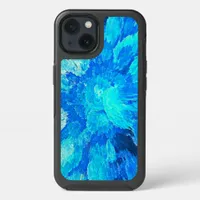 Abstract, modern, turquoise mosaic  iPhone 13 case