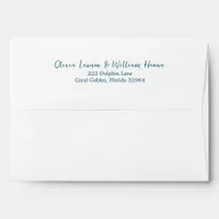 Teal Script Return Address Envelope