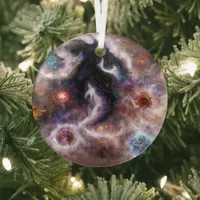 A Captivating Abstract Galactic Nebula Glass Ornament