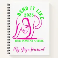 Bend It Like 2025: Yoga Cat Fun Notebook