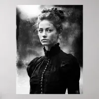 19th century school marm B&W photo Poster