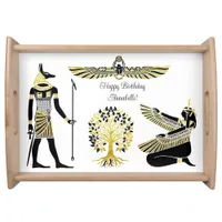 Golden Pharaoh’s Blessing: Ancient Egyptian Art Serving Tray