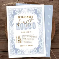 Dusty Blue First Rodeo Birthday Invitation – Weste
