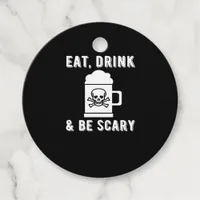 Eat Drink And Be Scary Halloween Beer Vintage Styl Favor Tags