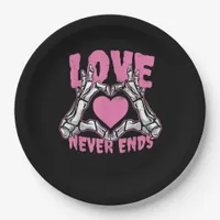 Valentines Day Heart Skeleton Hands Heart Paper Plates