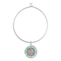 Be Kind | Mint Green and Pink Bangle Bracelet