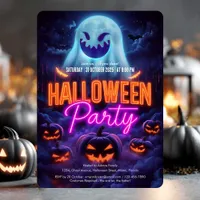 Scary Spooky Ghosts Adult Halloween Party Invitation