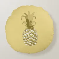 Pineapple Gold ID239 Round Pillow