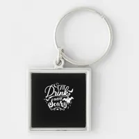 Womens Eat Drink And Be Scary Halloween Modern Keychain