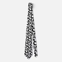 MonoMax Black+White Pattern Optical Swirl Neck Tie