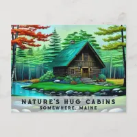*~* Spring Woods Cabin Colorful Fantasy Art  AP49  Postcard