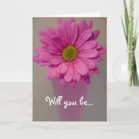 Pink Daisy Will You Be My Bridesmaid? Invitation